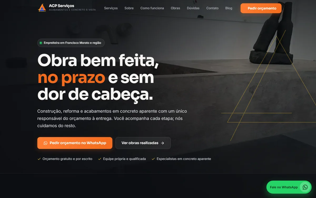 Tela do projeto ACP Serviços